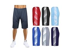 Mens 6PK Active Mesh Shorts w/ Trim