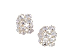 18K Gold Cluster CZ Stud Earrings