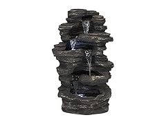 Sunnydaze Rock Falls 39-Inch Polystone Fountain