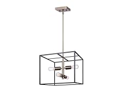 4-Light Chandelier Black and Gold 15"