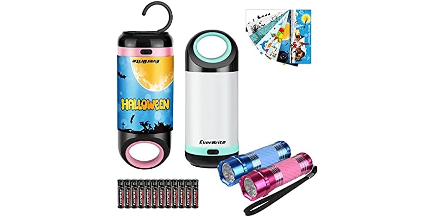 EverBrite Confezione 2 Mini Lanterna E Torcia 2 In 1 – 3 Modalità, Batterie AAA Incluse