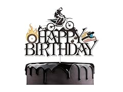 Motorcycle Happy Birthday Cake Topper