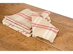 Xia Home Fashions Linen Check Napkin (Set of 4), 20 by 20", Natural