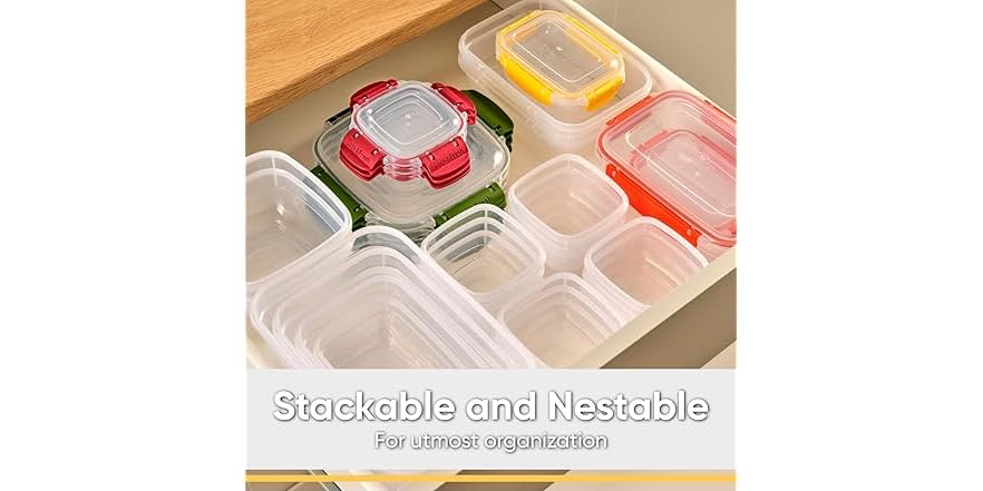 Superio Plastic Food Storage Container with Airtight Lid