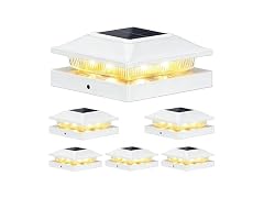 Brightever 3.5" Solar Post Cap Lights 6 Pack  White