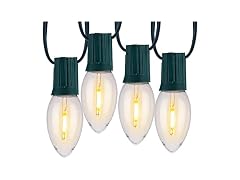 Minetom Vintage C9 LED Christmas Lights Outdoor Warm White, 50ft