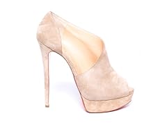 Verita 150 MM Beige Suede Peep Toe Pump