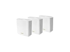 ASUS ZenWiFi Whole-Home Mesh WiFi 6E System - AXE7800, 3-Pack, White