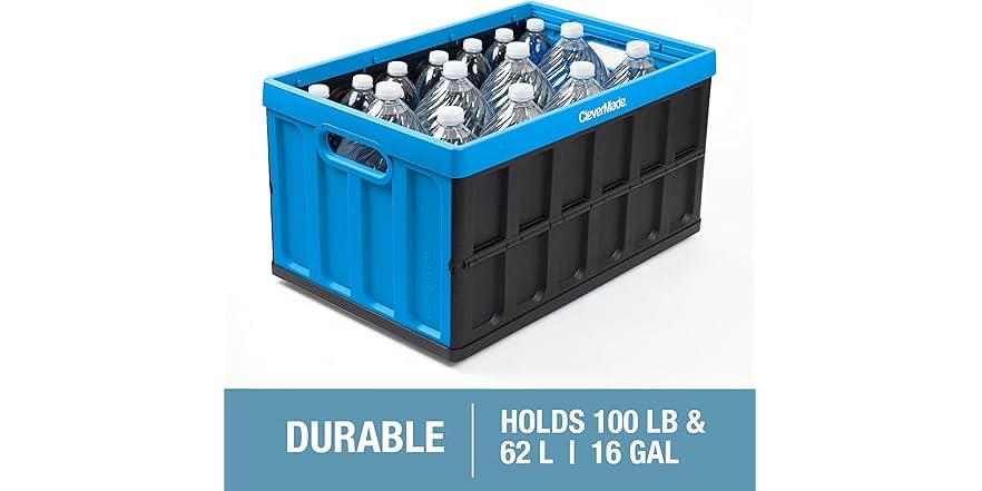 CleverMade 3PK Collapsible Storage Bin 62L w/Lids