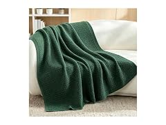 Whale Flotilla Deep Green Knit Throw