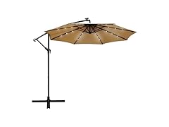 LeisureMod 10Ft Cantilever Umbrella w/ LEDs