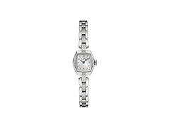 Bulova Ladies' Classic Dress Mini 2-Hand Quartz Watch, Stainless Steel, Arabic Markers, Silver/Blue Accents (Open Box)