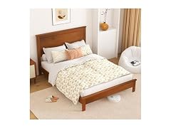 KOMFOTT Full Wood Platform Bed Headboard