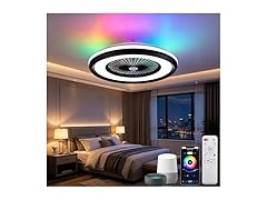 Black Low Profile Ceiling Fan 24" RGB