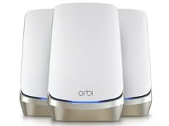 Netgear Orbi 960 Series AXE11000 Quad-Band Mesh Wi-Fi 6E System 3-Pack White (Renewed)