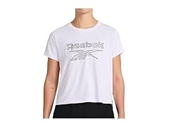 Reebok Womens (L) Topographic Lines Tee White