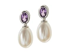 SS, Amethyst & Freshwater Pearl Earring