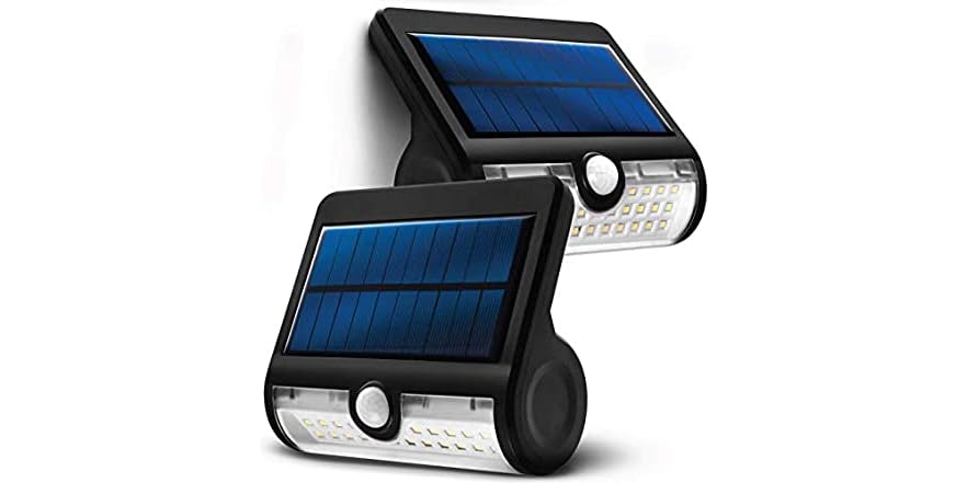Home Zone Security Motion Sensor Solar Flood Lights, 2-Pack