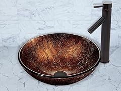 VIGO Kenyan Twilight Glass Vessel Sink and Dior Faucet Set