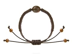 Freshwater Pearl, Knotted Cord Bracelet