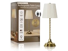Beaded Stem Pleated Shade Lamp