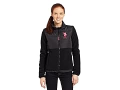 USPA Jrs Quilted Polar Fleece, Black
