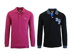 Men's Long Sleeve Polo Shirt 2-Pack