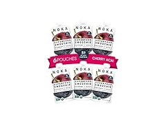 (6 ct) Noka Fruit Smoothie Pouches, Cherry Acai