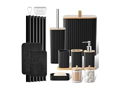 Bathroom Accessories Set - 24PCS Black