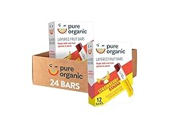 24CT Pure Organic Layered Fruit Bars, Strawberry Banana