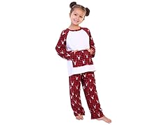Angelina Kids' Flannel Raglan Shirt Pajama Set