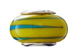 Yellow & Blue Lined Glass Bead