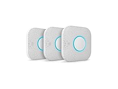 Google S3006WBUS Nest Protect, S3000BWES, 2nd Gen, Battery, 3-Pack Alarm-Smoke Carbon Monoxide Detector, 3, White (Open Box)