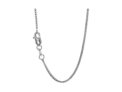 JewelStop 10k White Gold 1 mm Box Chain Necklace