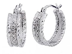 0.10 CT Diamond Earrings Sterling Silver