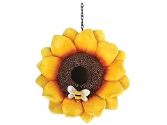 9.5" Sunflower Birdhouse Brown