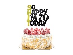 Glitter 70th Birthday Cake Topper