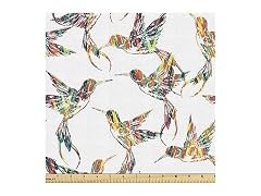 Lunarable Hummingbirds Fabric by The Yard