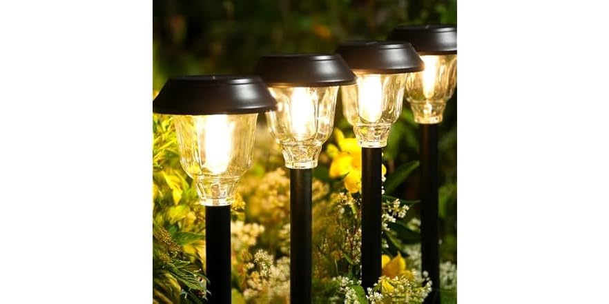 Meteor Solar Path Light 6 Metal/Glass Solar Pathway Lights