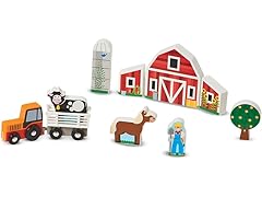 Wooden Farm and Tractor Play Set