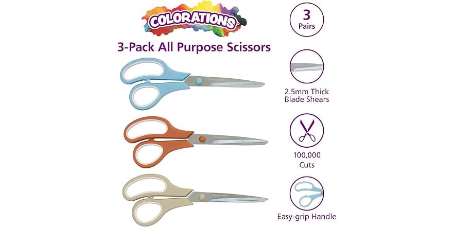 Colorations Scissors Colorations Steel Scissors Boho 3pk