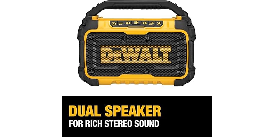 DEWALT DCR010 20V Max Bluetooth Speaker w/Batt/Chgr (Open Box)