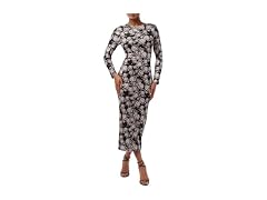 Lulus  (S) Zealand Long Sleeve Mesh Midi Dress
