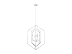 4 Light Chandelier White 16"W