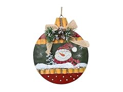 ecipl Metal Christmas Sign Hanging Snowman Santa Ornament