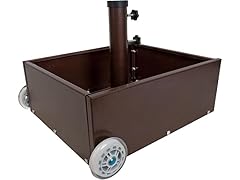 Sunnydaze Outdoor Umbrella Base w/ Wheels, Bronze