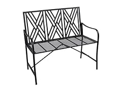 Sunnydaze 2-Person Outdoor Garden Bench, 42", Black