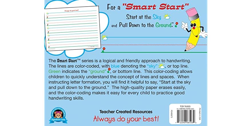 Teacher Created Resources (76503) Smart Start K-1 Papel De