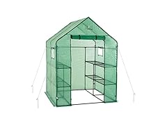 Ogrow Deluxe Walk-In Greenhouse 2 Tiers, 8 Shelves