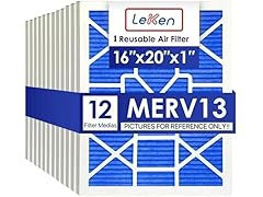 LEKEN 16x20x1 AC Filter Reusable